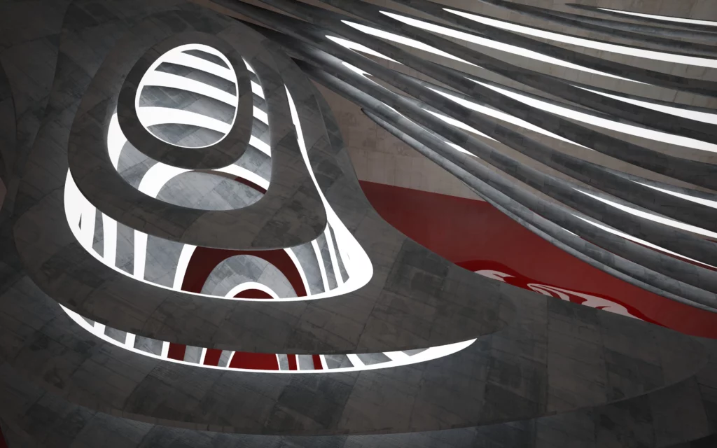 Modern architectural metal design detail