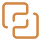 Interlinked square icon symbolizing connection or integration