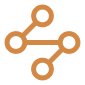 Network icon representing links or connected points